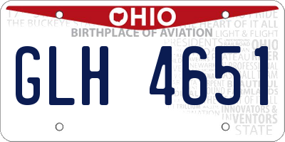 OH license plate GLH4651
