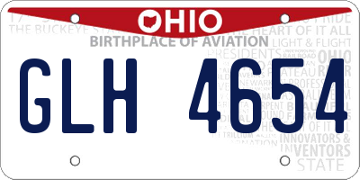 OH license plate GLH4654