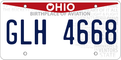 OH license plate GLH4668