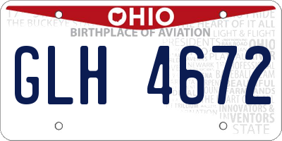 OH license plate GLH4672