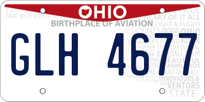 OH license plate GLH4677