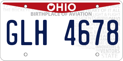 OH license plate GLH4678