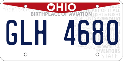 OH license plate GLH4680