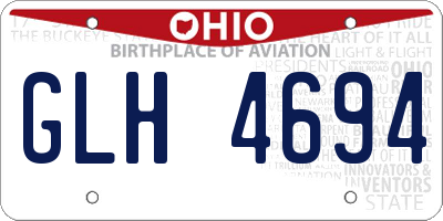 OH license plate GLH4694