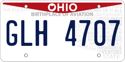 OH license plate GLH4707