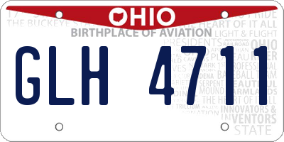 OH license plate GLH4711