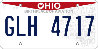 OH license plate GLH4717