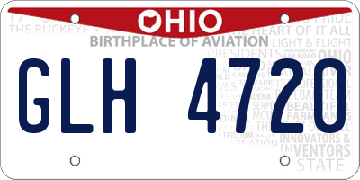 OH license plate GLH4720