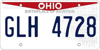 OH license plate GLH4728