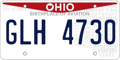 OH license plate GLH4730