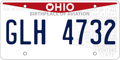 OH license plate GLH4732