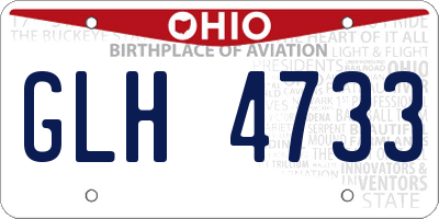 OH license plate GLH4733