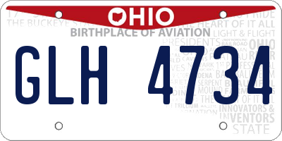 OH license plate GLH4734