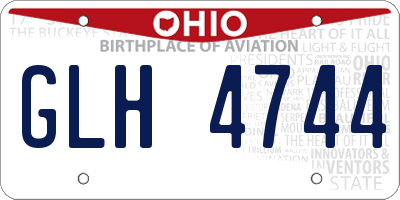 OH license plate GLH4744