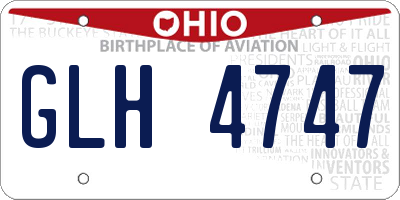OH license plate GLH4747