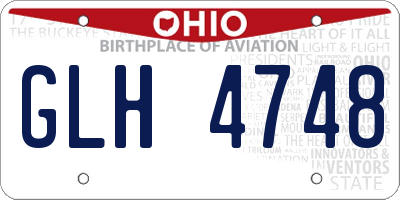 OH license plate GLH4748
