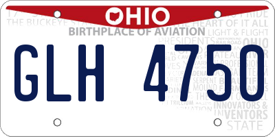 OH license plate GLH4750