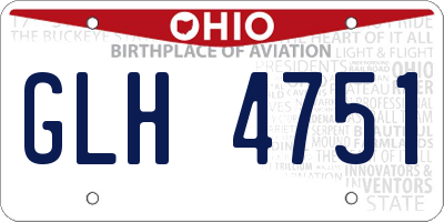 OH license plate GLH4751