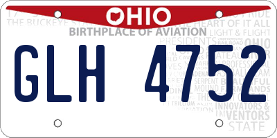 OH license plate GLH4752