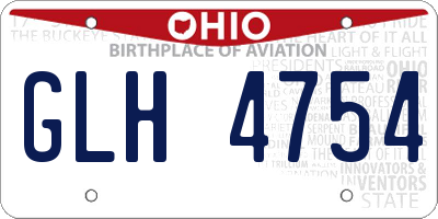 OH license plate GLH4754