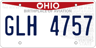 OH license plate GLH4757