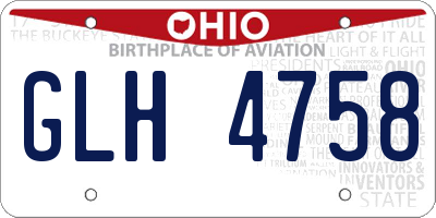 OH license plate GLH4758