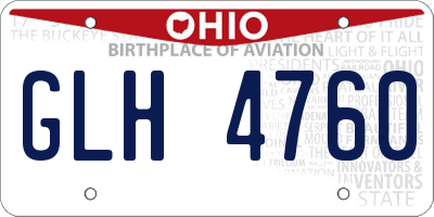 OH license plate GLH4760