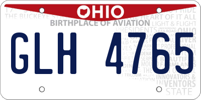 OH license plate GLH4765