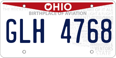 OH license plate GLH4768