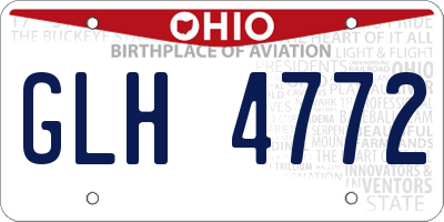 OH license plate GLH4772