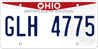 OH license plate GLH4775