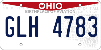 OH license plate GLH4783