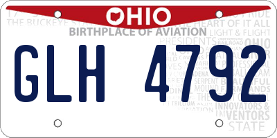 OH license plate GLH4792