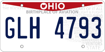 OH license plate GLH4793