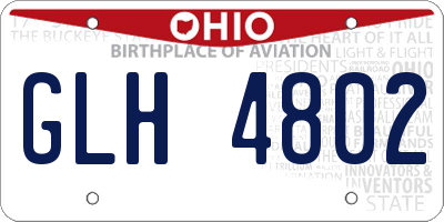 OH license plate GLH4802