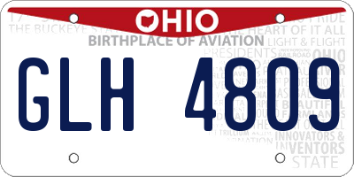 OH license plate GLH4809