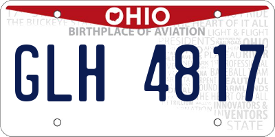 OH license plate GLH4817