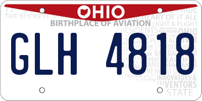 OH license plate GLH4818
