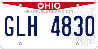OH license plate GLH4830