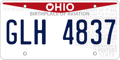 OH license plate GLH4837