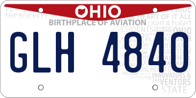 OH license plate GLH4840