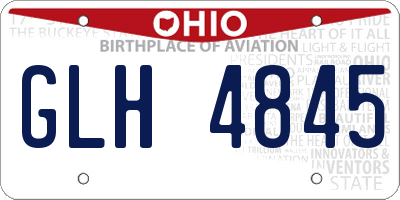 OH license plate GLH4845