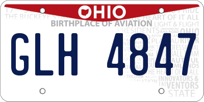 OH license plate GLH4847