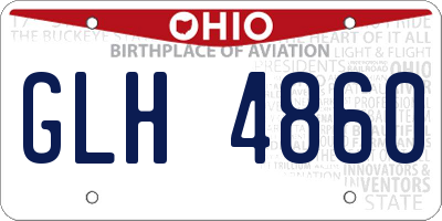 OH license plate GLH4860