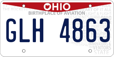 OH license plate GLH4863