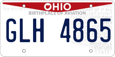 OH license plate GLH4865