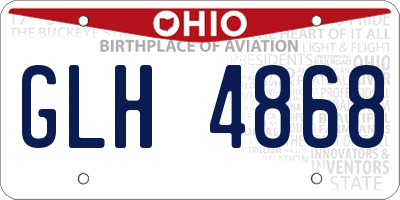 OH license plate GLH4868