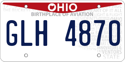 OH license plate GLH4870