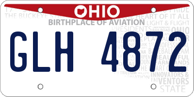 OH license plate GLH4872