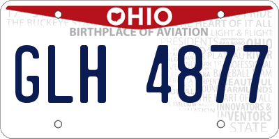 OH license plate GLH4877